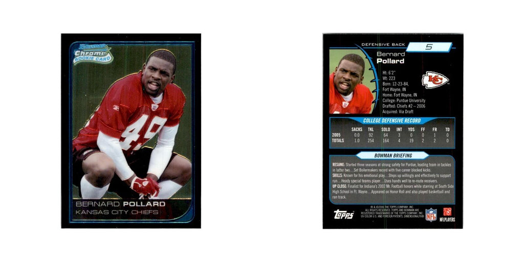2006 Bowman Chrome Bernard Pollard RC Football Cards #5