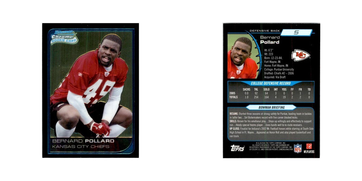 2006 Bowman Chrome Bernard Pollard RC Football Cards #5