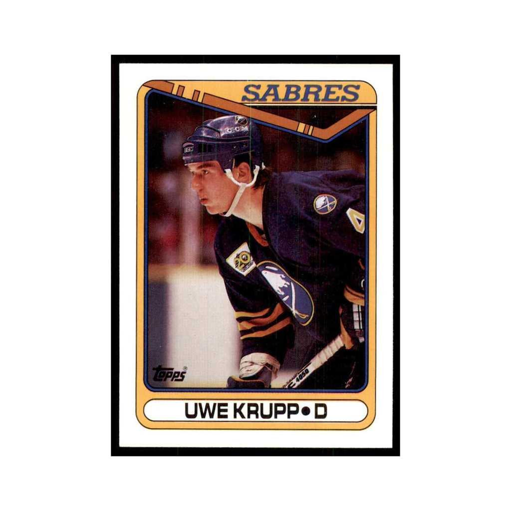 1990 Topps Hockey Card Uwe Krupp #390