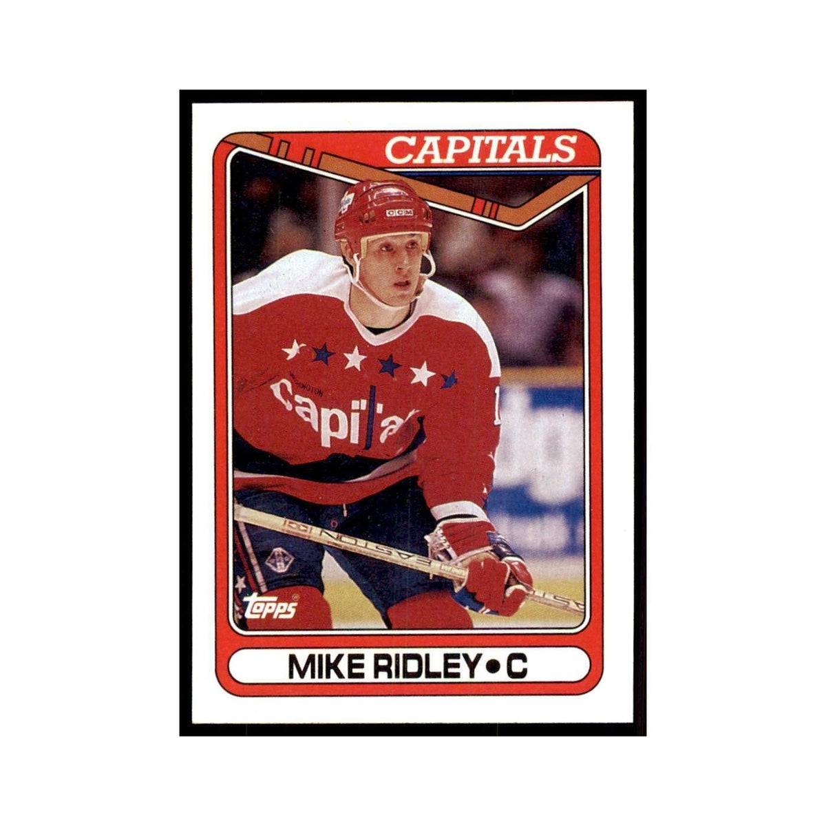 1990 Topps Hockey Card Mike Ridley #327