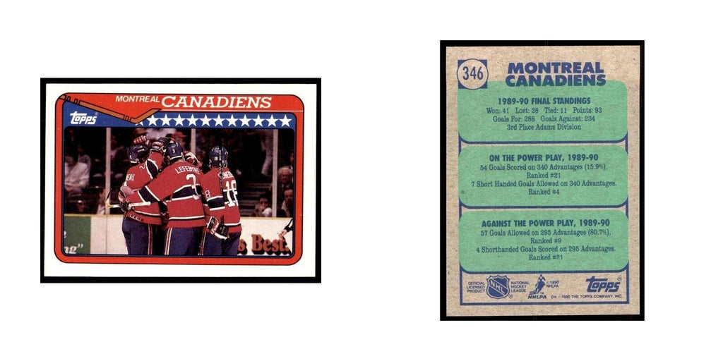 1990 Topps Hockey Card Montreal Canadiens #346