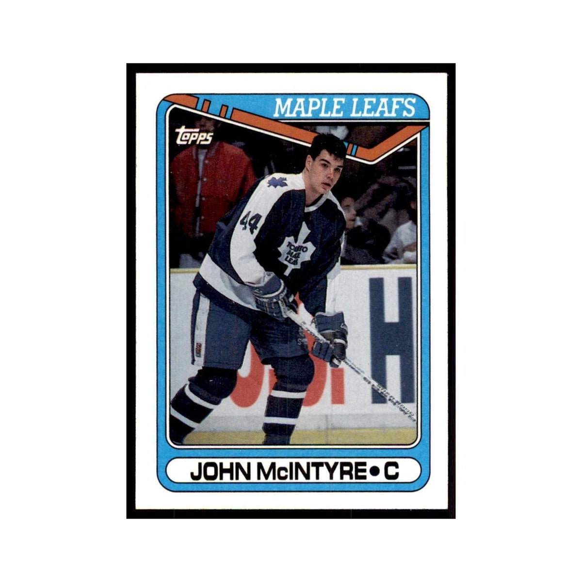 1990 Topps Hockey Card John McIntyre #382