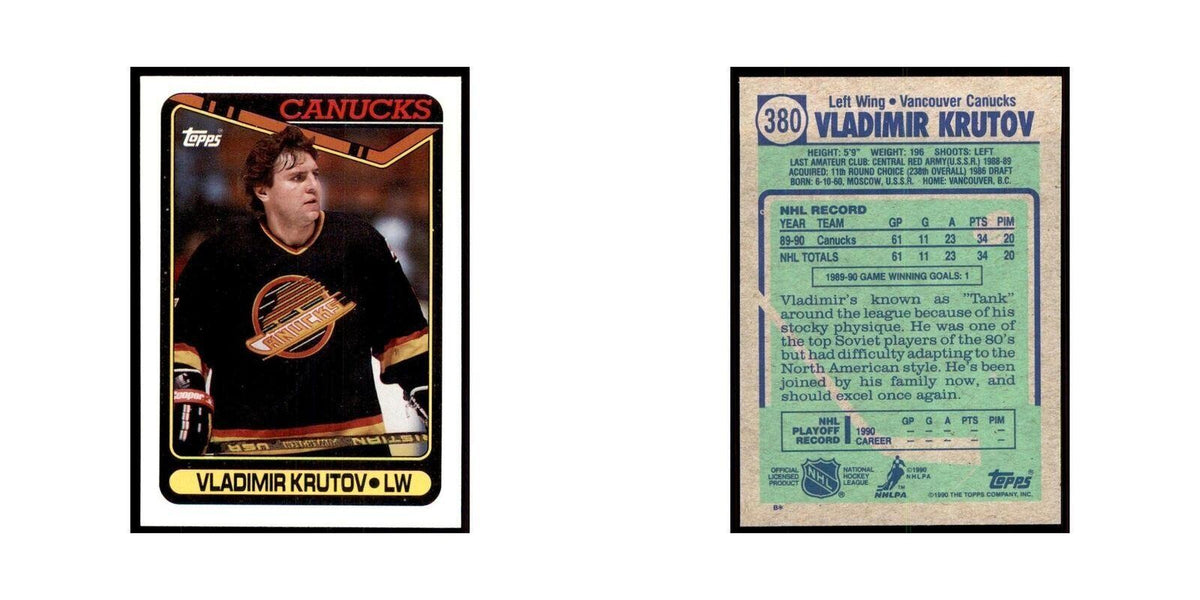 1990 Topps Hockey Card Vladimir Krutov #380