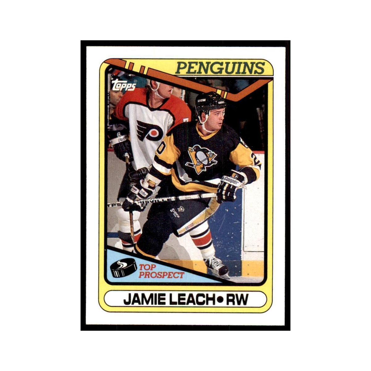 1990 Topps Hockey Card Jamie Leach #377