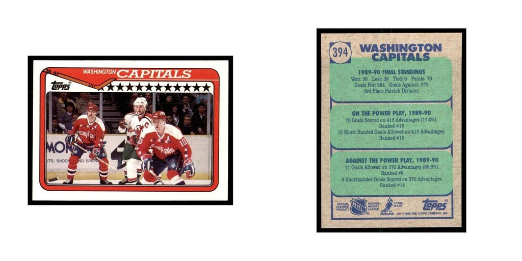 1990 Topps Hockey Card Washington Capitals #394