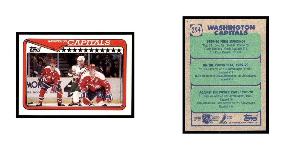1990 Topps Hockey Card Washington Capitals #394