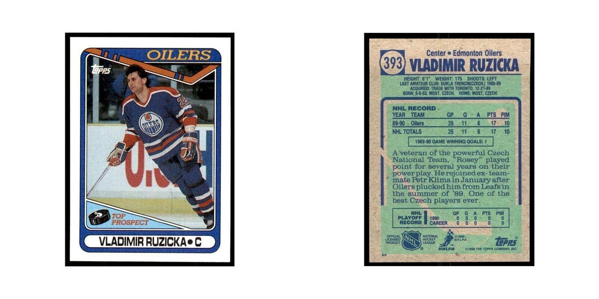 1990 Topps Hockey Card Vladimir Ruzicka #393