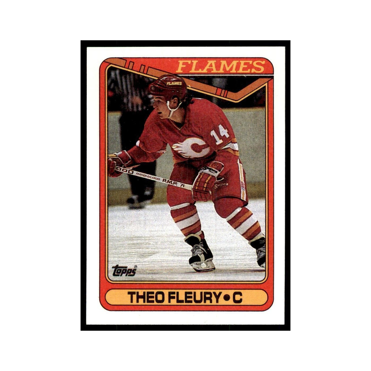 1990 Topps Hockey Card Theo Fleury #386