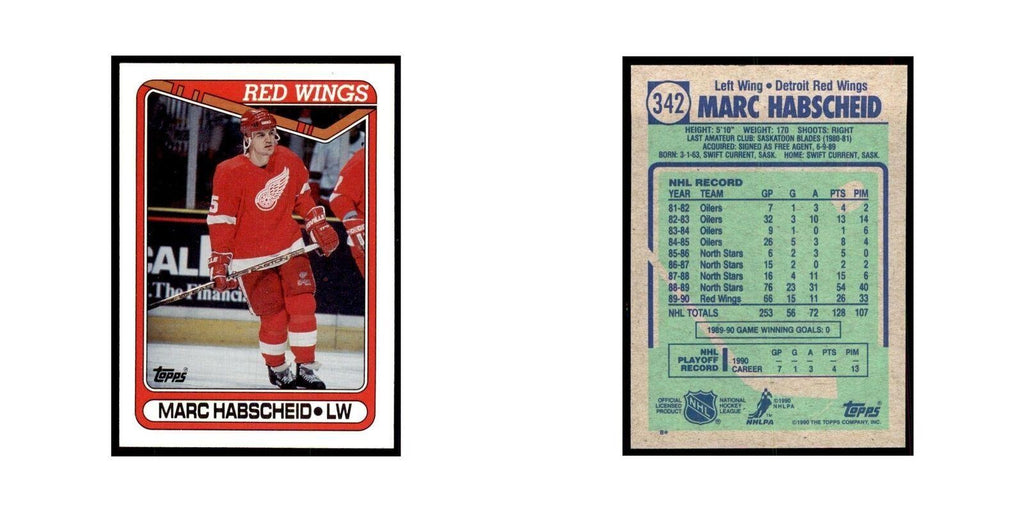 1990 Topps Hockey Card Marc Habscheid #342
