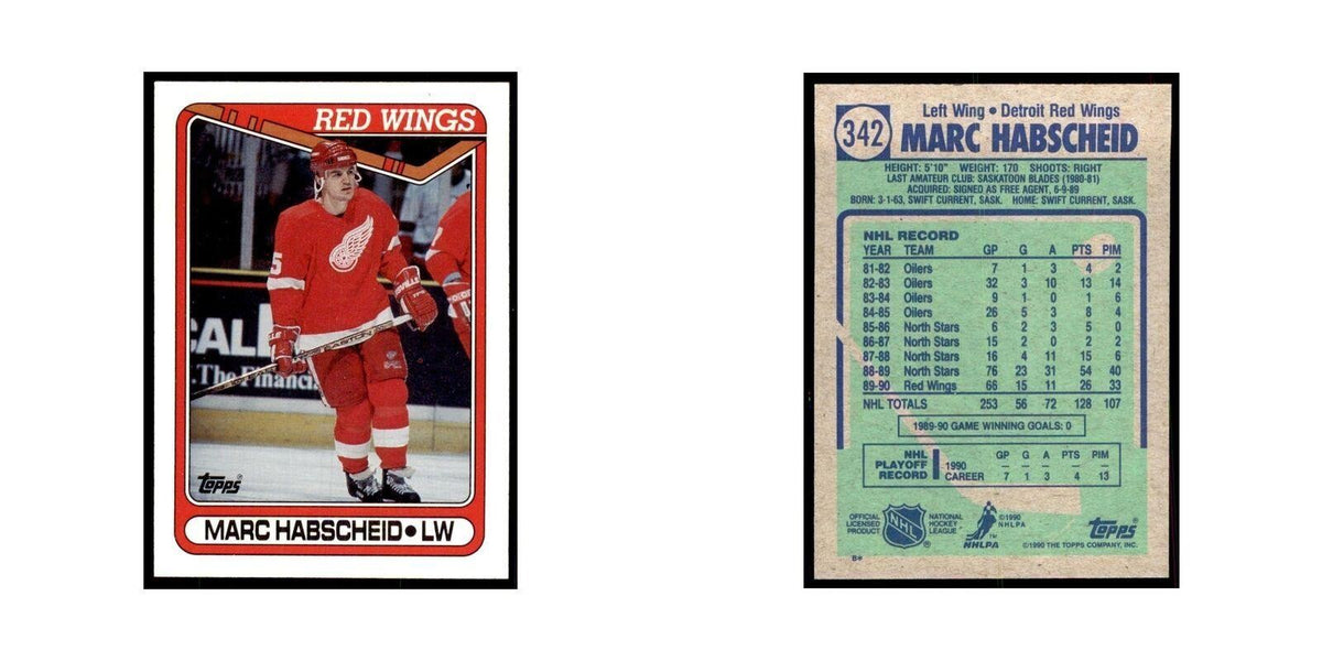 1990 Topps Hockey Card Marc Habscheid #342