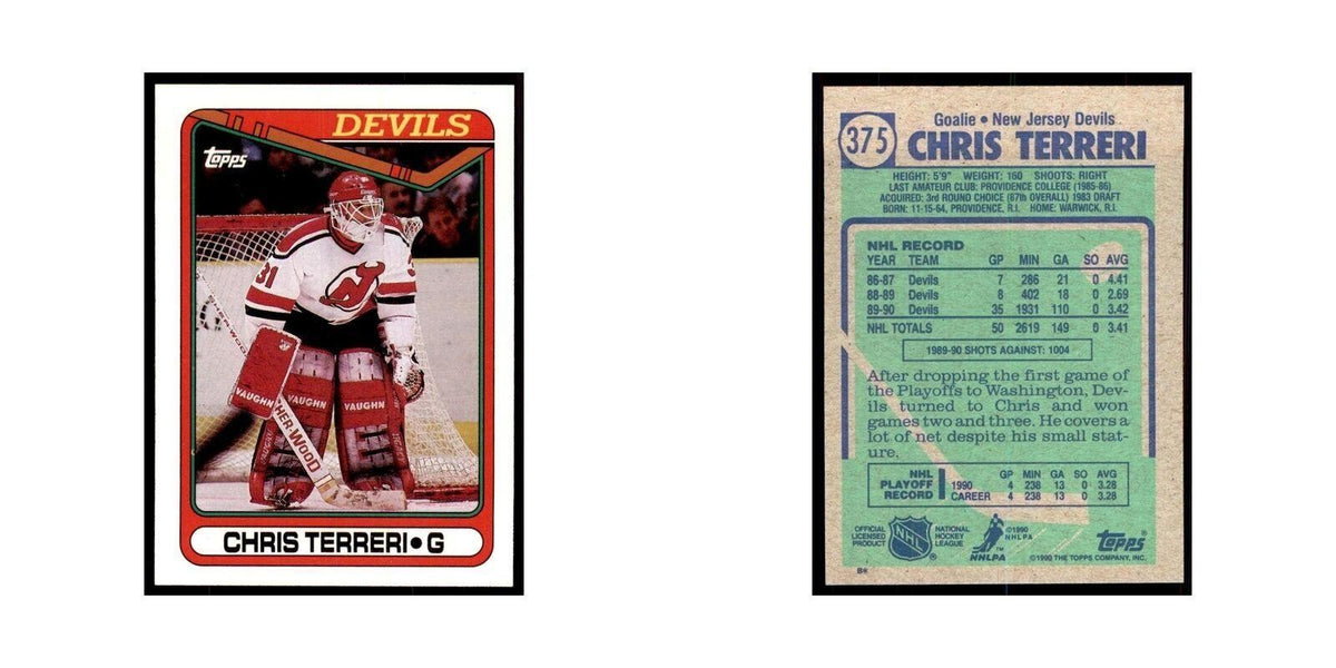 1990 Topps Hockey Card Chris Terreri #375