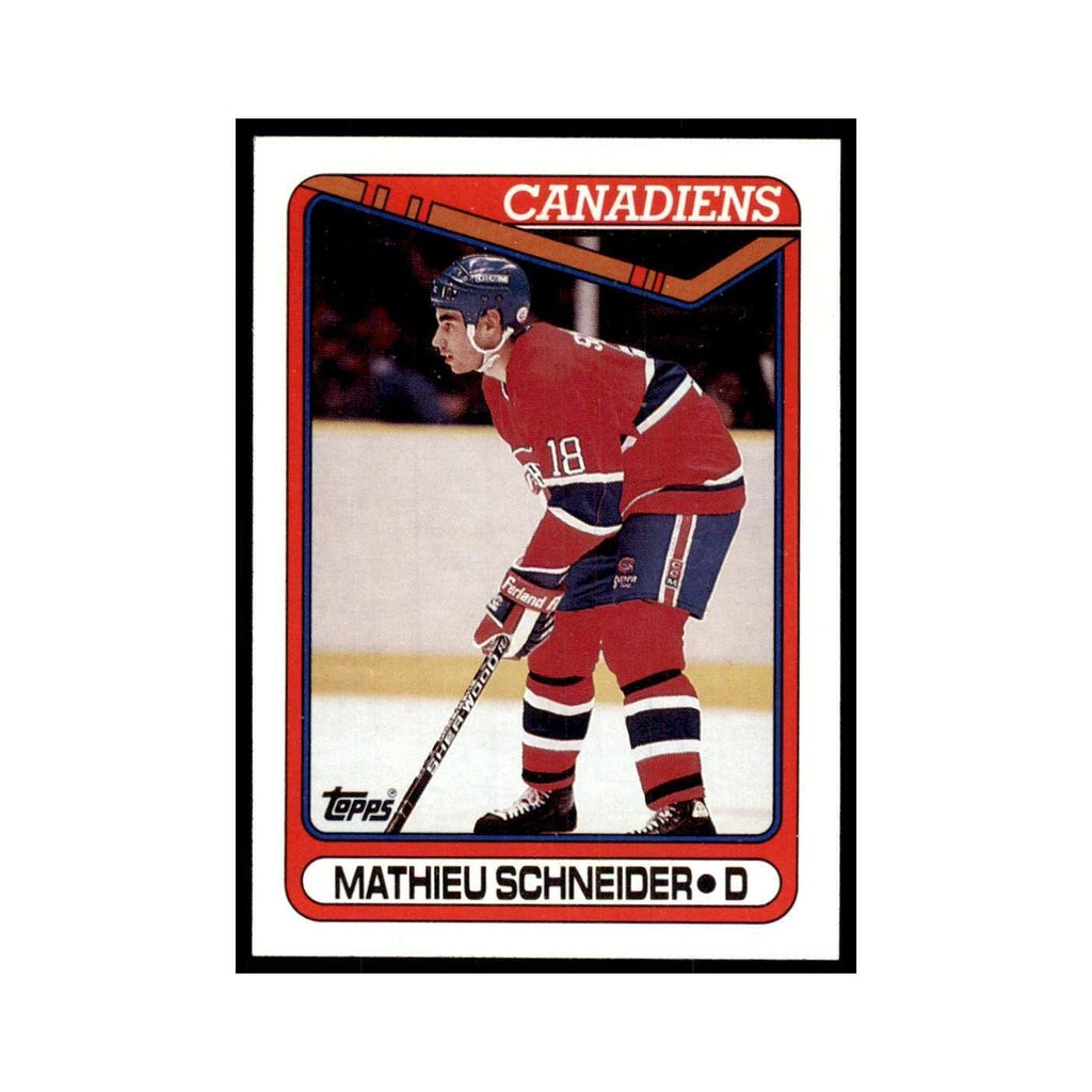 1990 Topps Hockey Card Mathieu Schneider #372