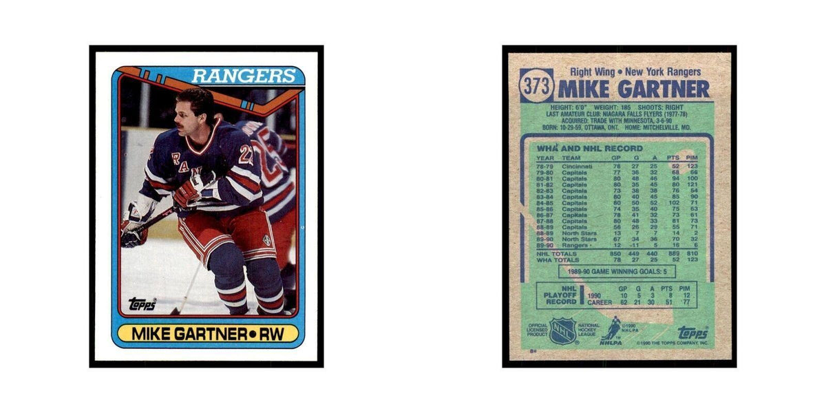 1990 Topps Hockey Card Mike Gartner #373