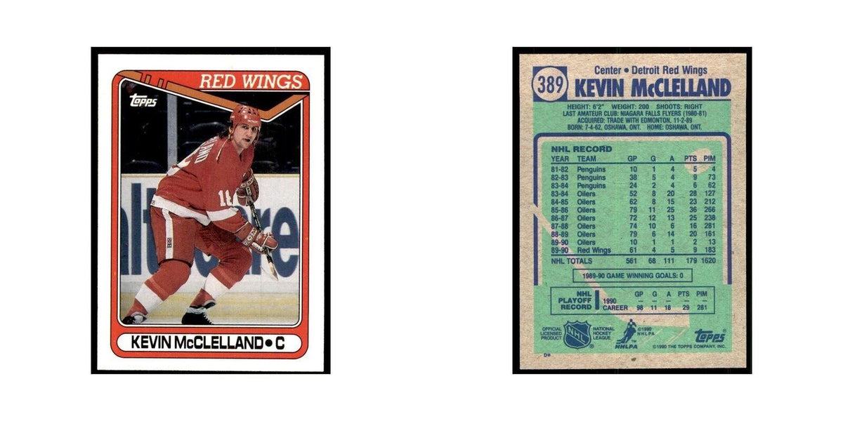 1990 Topps Hockey Card Kevin McClelland #389