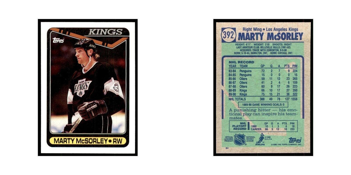 1990 Topps Hockey Card Marty McSorley #392