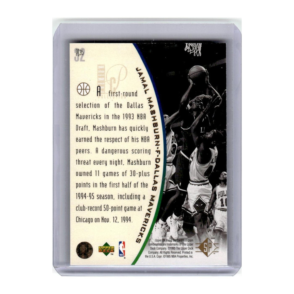 1994 SP Premium Collection Jamal Mashburn Mavericks #PC35