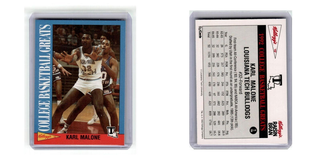 1992 Kellogg's College Basketball Greats Karl Malone #6