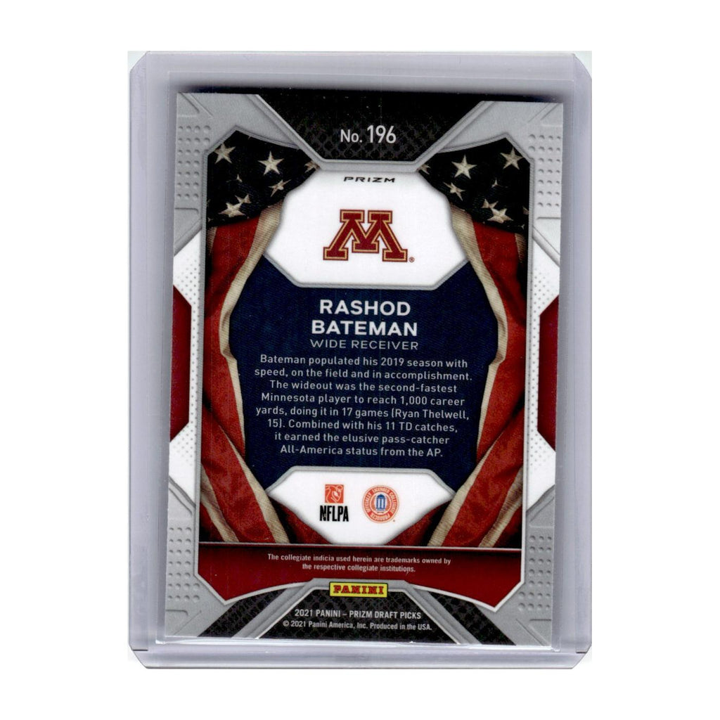 2021 Panini Prizm Draft Rashod Bateman Minnesota Golden Gophers #196