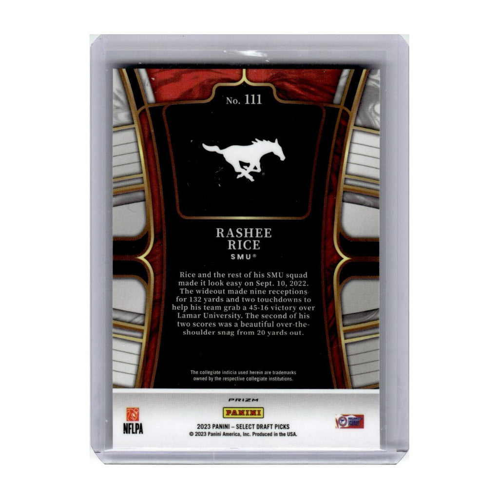 2023 Panini Select Draft Picks Rashee Rice SMU Mustangs #111
