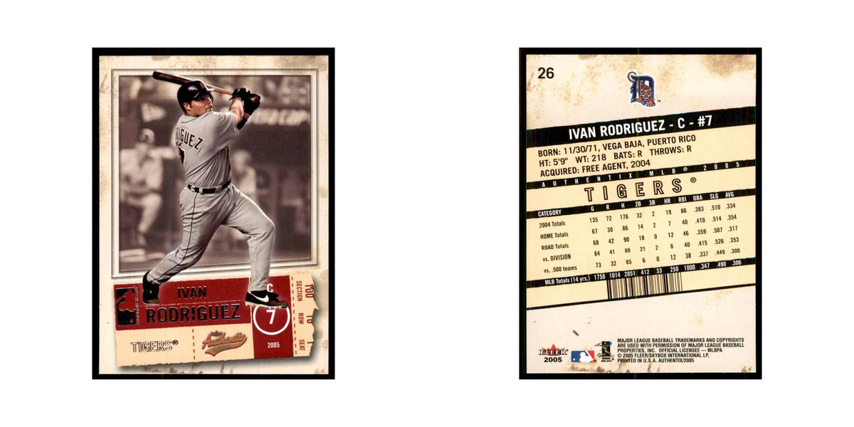 2005 Fleer Authentix Ivan Rodriguez Tigers #26