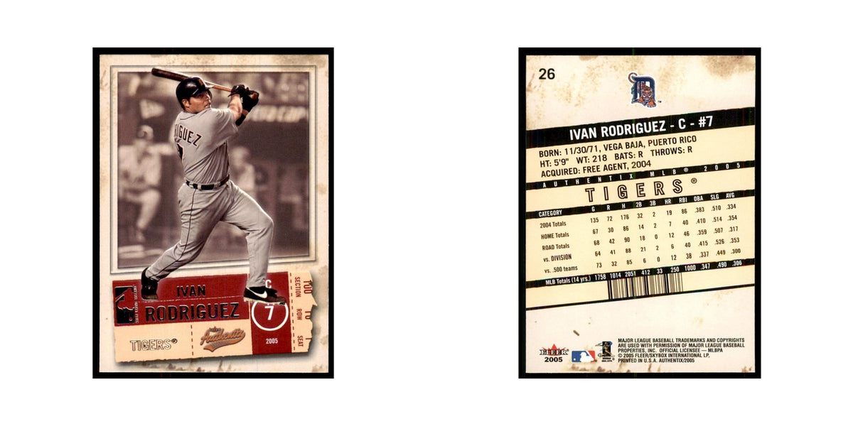 2005 Fleer Authentix Ivan Rodriguez Tigers #26