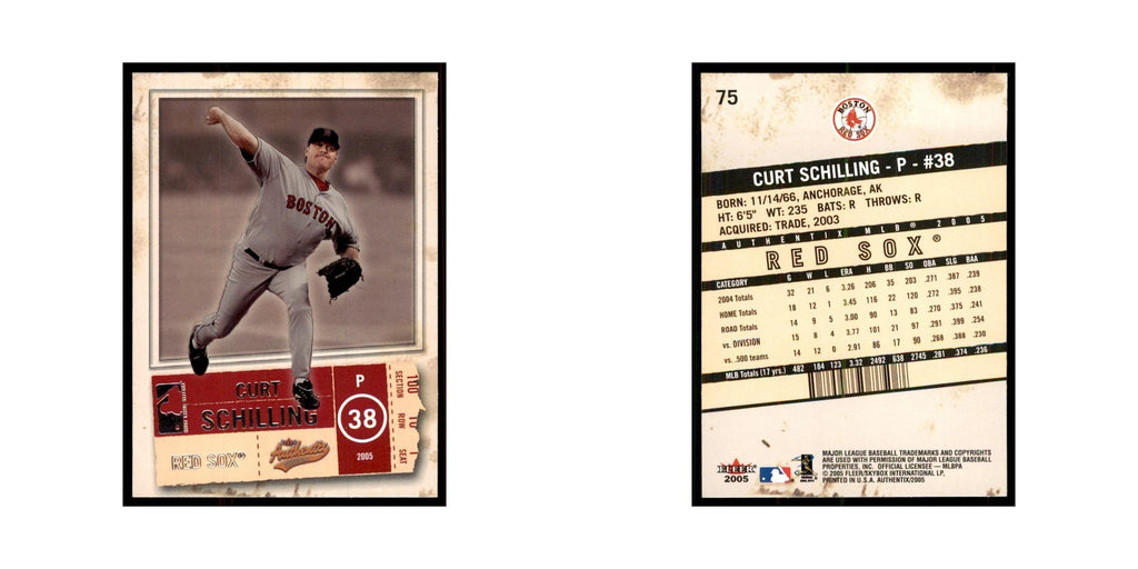 2005 Fleer Authentix Curt Schilling Red Sox #75
