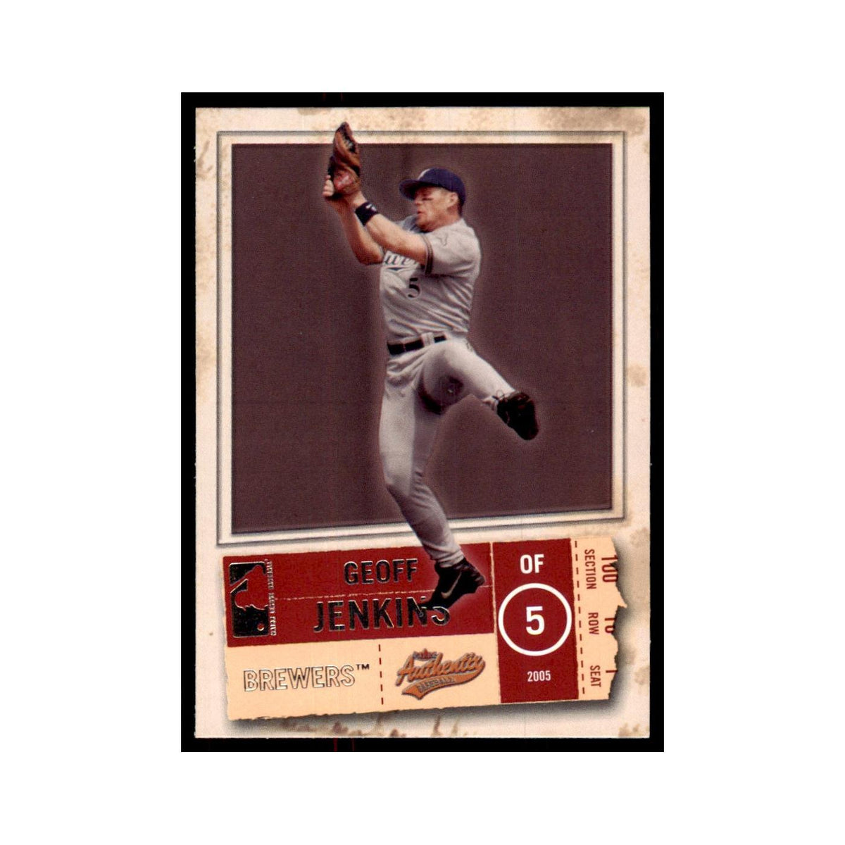 2005 Fleer Authentix Geoff Jenkins Brewers #51