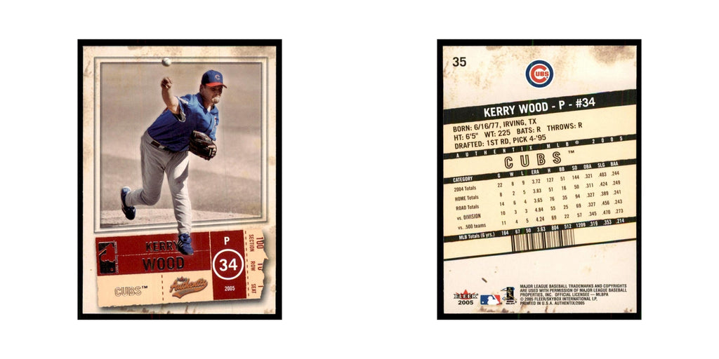 2005 Fleer Authentix Kerry Wood Cubs #35
