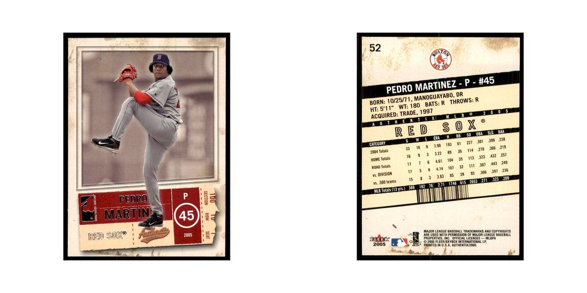 2005 Fleer Authentix Pedro Martinez Red Sox #52
