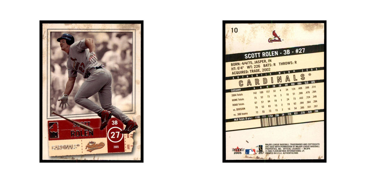 2005 Fleer Authentix Scott Rolen Cardinals #10