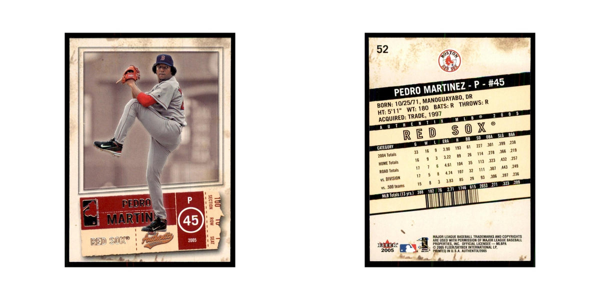 2005 Fleer Authentix Pedro Martinez Red Sox #52
