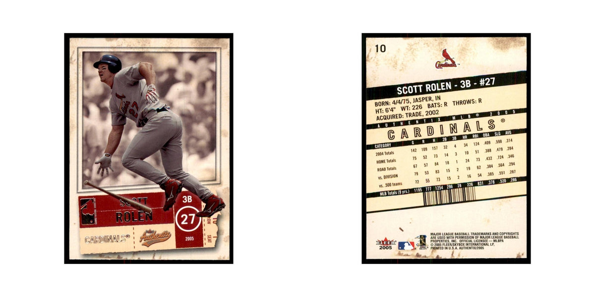 2005 Fleer Authentix Scott Rolen Cardinals #10