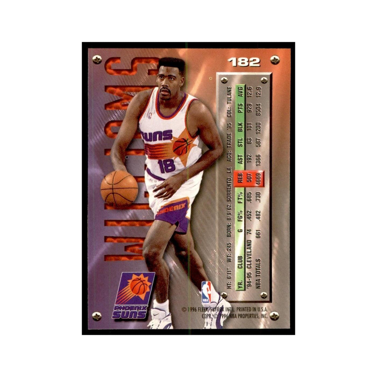 1995 Fleer Metal John Williams Basketball Cards #182