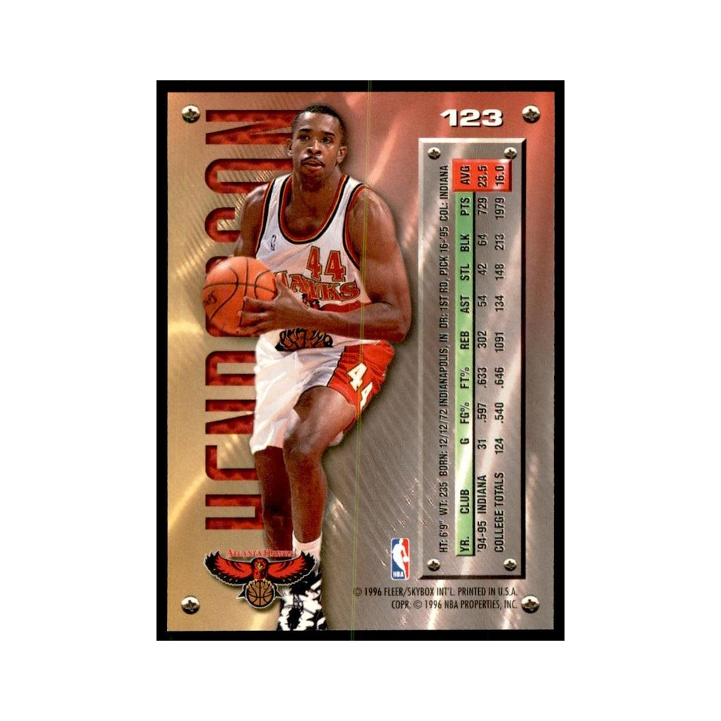 1995 Fleer Metal Alan Henderson Basketball Cards #123