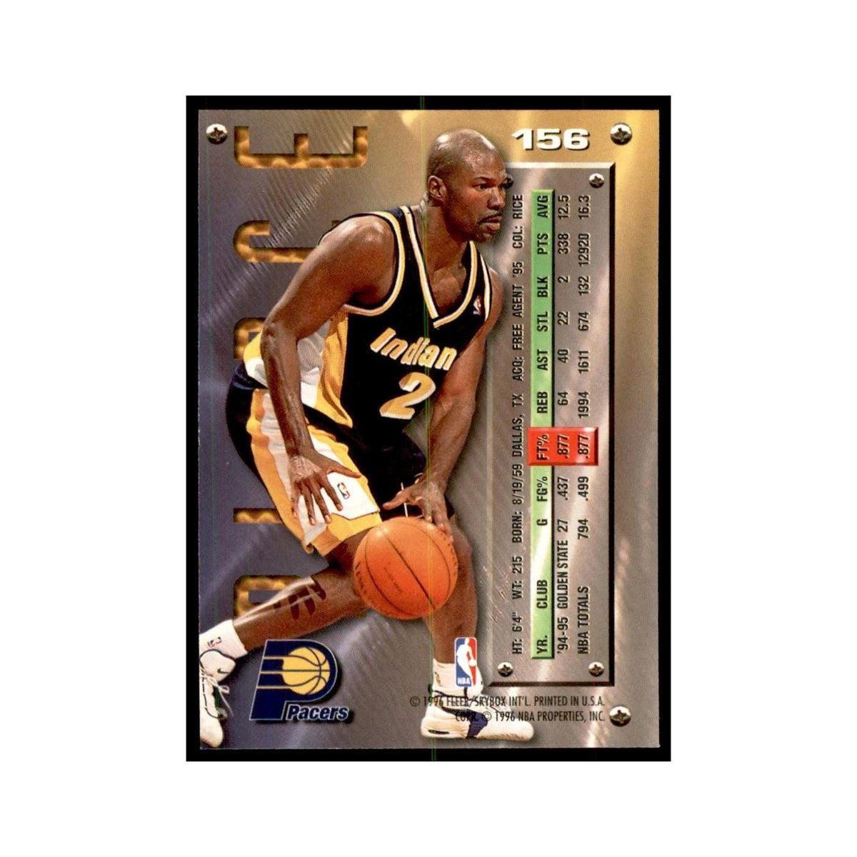 1995 Fleer Metal Ricky Pierce Basketball Cards #156