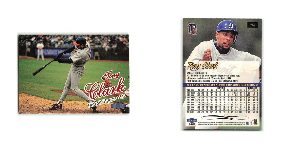 Tony Clark 1998 Fleer Ultra #118 Detroit Tigers Baseball Card NM