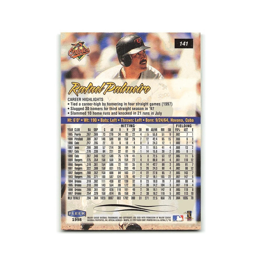 Rafael Palmeiro 1998 Fleer Ultra #141 Baltimore Orioles Baseball Card NM
