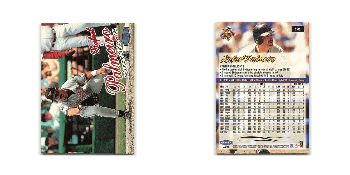 Rafael Palmeiro 1998 Fleer Ultra #141 Baltimore Orioles Baseball Card NM