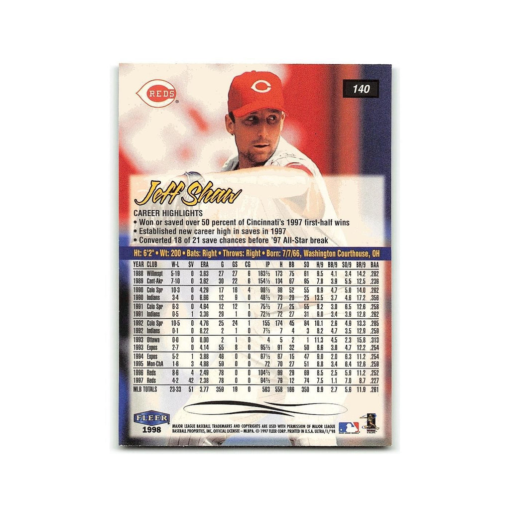Jeff Shaw 1998 Fleer Ultra #140 Cincinnati Reds Baseball Card NM
