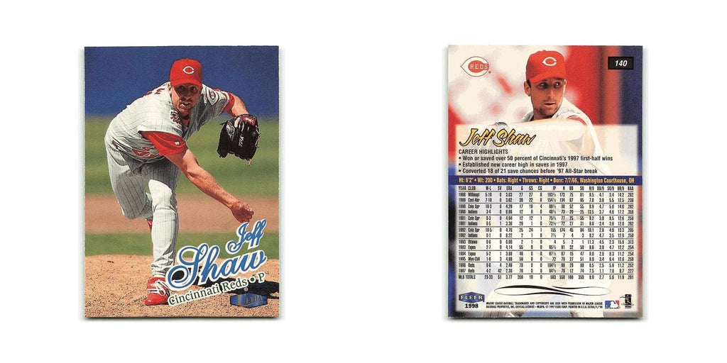 Jeff Shaw 1998 Fleer Ultra #140 Cincinnati Reds Baseball Card NM