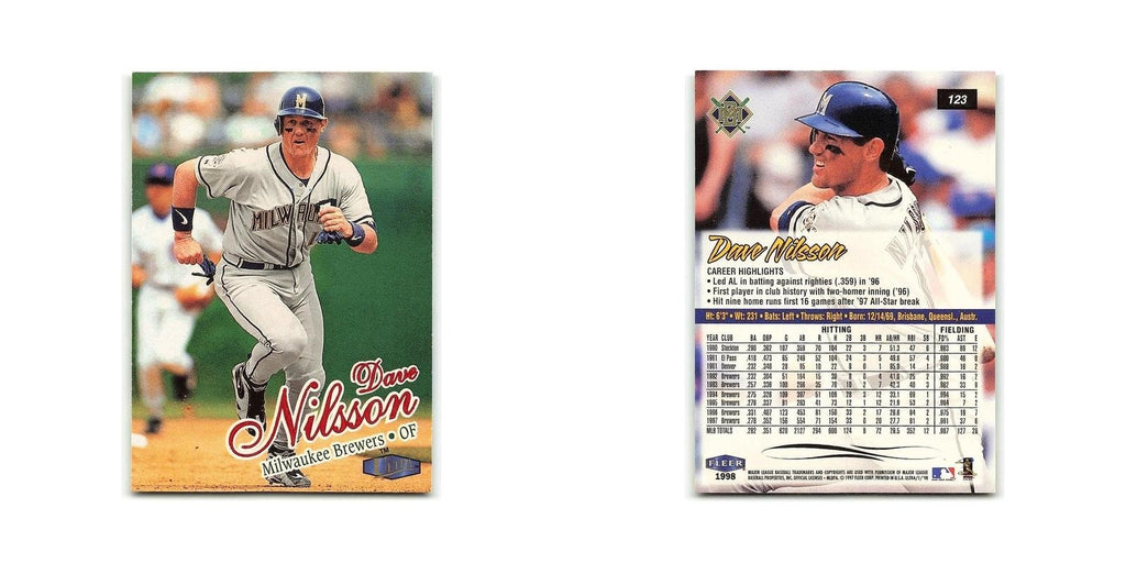 Dave Nilsson 1998 Fleer Ultra #123 Milwaukee Brewers Baseball Card NM
