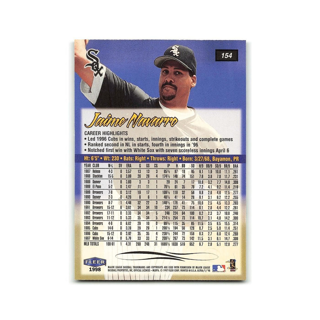 Jaime Navarro 1998 Fleer Ultra #154 Chicago White Sox Baseball Card NM