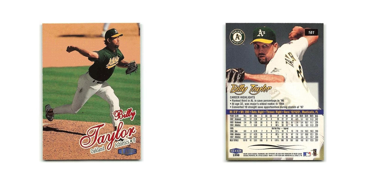 Billy Taylor 1998 Fleer Ultra #161 Oakland Athletics Baseball Card NM