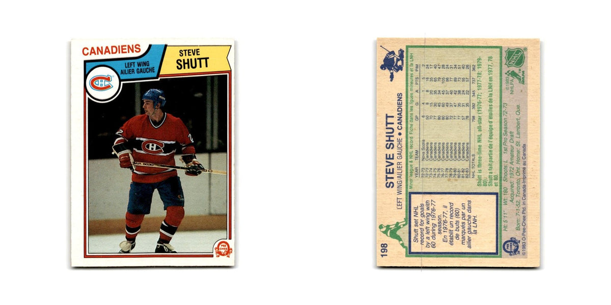1983 O-Pee-Chee Steve Shutt Montreal Canadiens #198