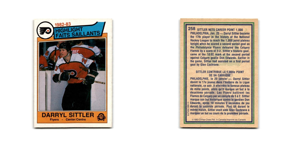 1983 O-Pee-Chee Darryl Sittler Philadelphia Flyers #258