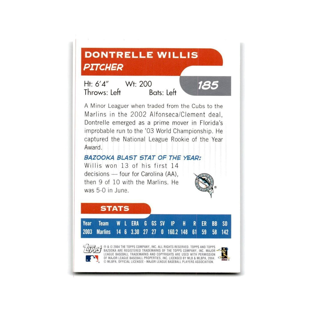 2004 Bazooka Dontrelle Willis Florida Marlins #185