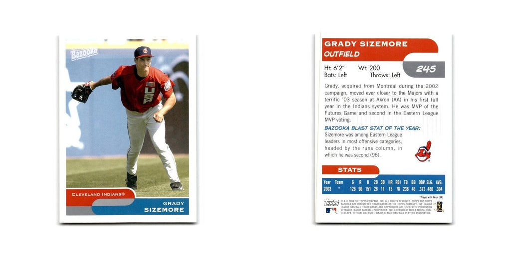 2004 Bazooka Grady Sizemore Indians #245