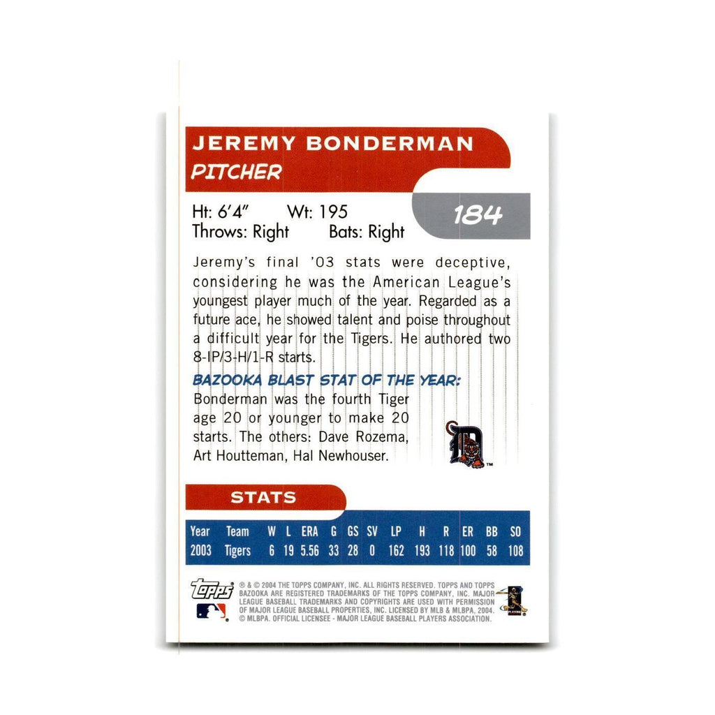 2004 Bazooka Jeremy Bonderman Tigers #184
