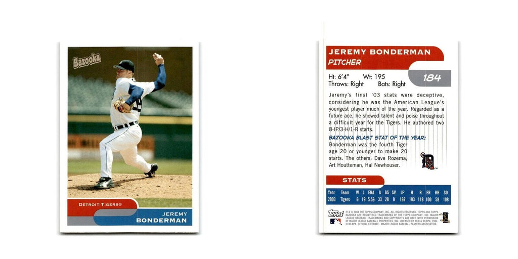 2004 Bazooka Jeremy Bonderman Tigers #184