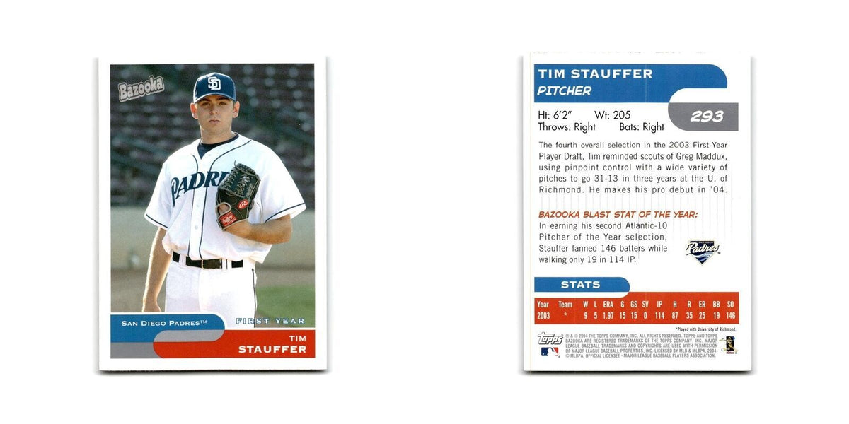 2004 Bazooka Tim Stauffer Padres #293